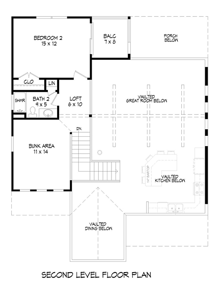 House Plan 51421 Second Level Plan