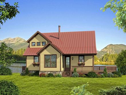 Cabin Cottage Country Southern Elevation of Plan 51421