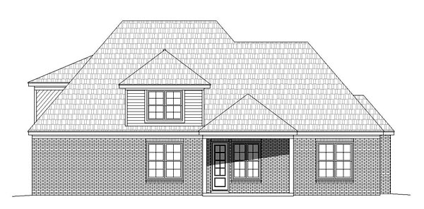 Country European French Country Rear Elevation of Plan 51423