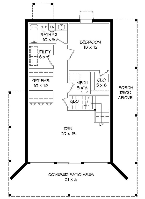 Cabin Contemporary Country Lower Level of Plan 51426