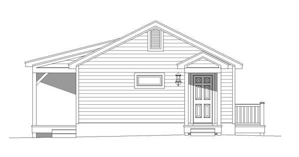 Cabin Contemporary Country Rear Elevation of Plan 51426