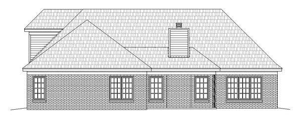 Ranch Traditional Rear Elevation of Plan 51432