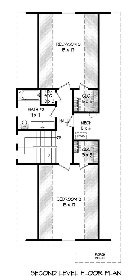 House Plan 51434 Second Level Plan