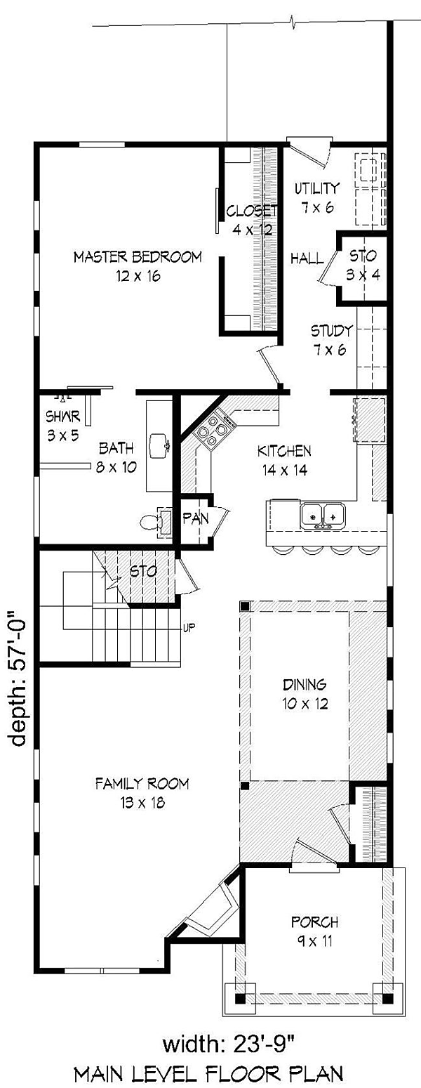 Country Craftsman Traditional Level One of Plan 51436