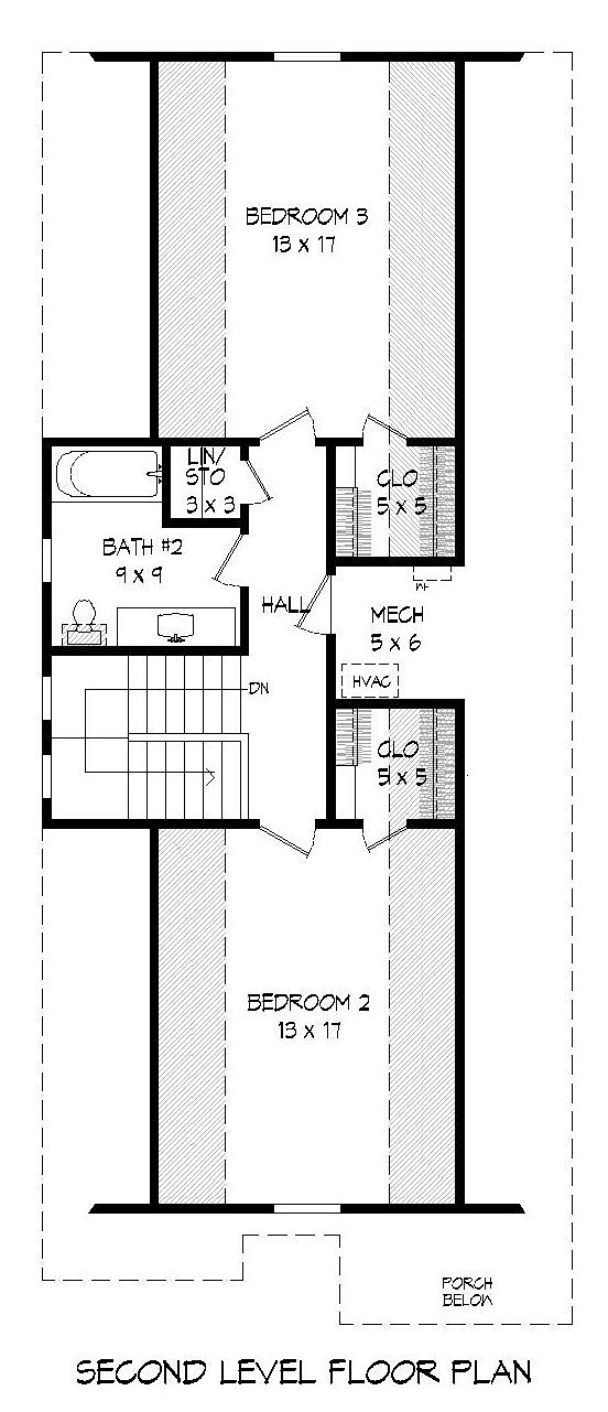 Country Craftsman Traditional Level Two of Plan 51436