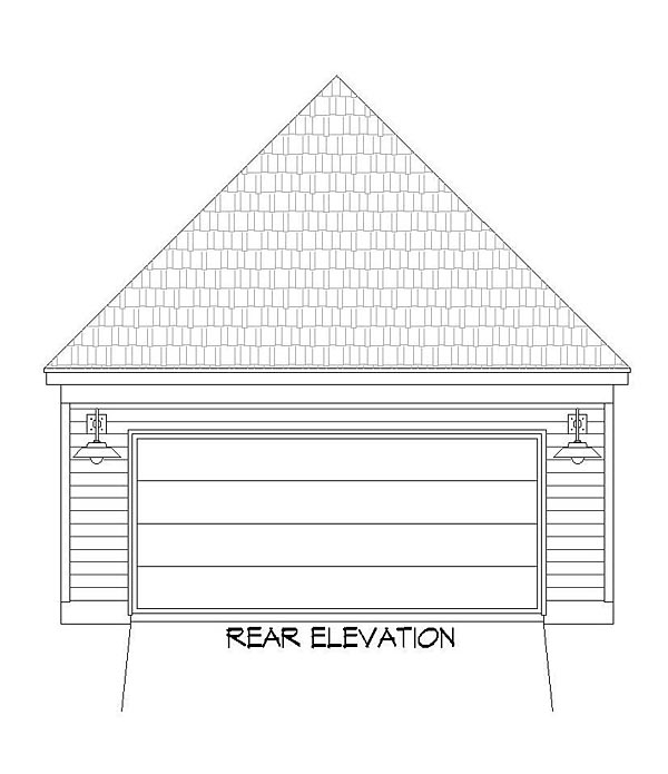 Country Craftsman Traditional Rear Elevation of Plan 51436