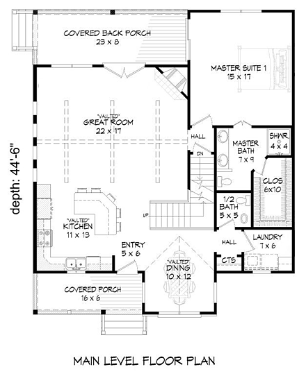 House Plan 51440 First Level Plan