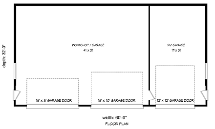 Garage Plan 51442 - 5 Car Garage First Level Plan