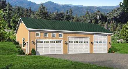 Garage Plan 51442 - 5 Car Garage Elevation