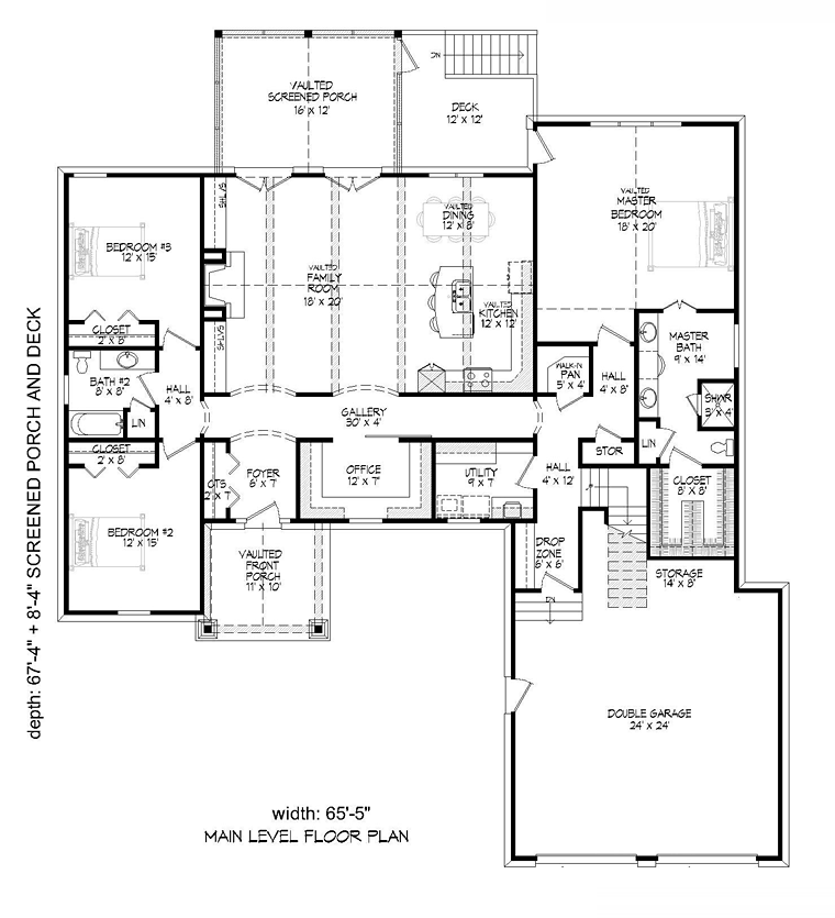 Craftsman Tudor Level One of Plan 51443