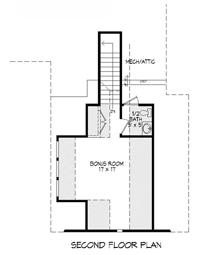 Craftsman Tudor Level Two of Plan 51443