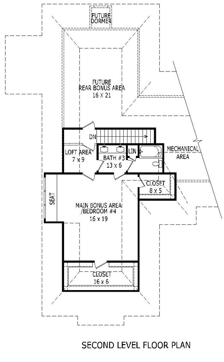 House Plan 51445 Second Level Plan