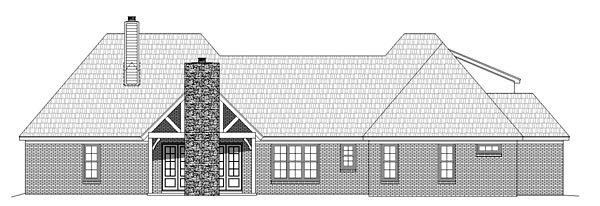 European Tudor Rear Elevation of Plan 51445