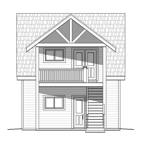 Contemporary Rear Elevation of Plan 51449