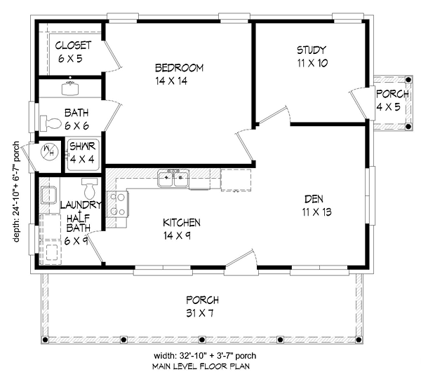 Ranch Level One of Plan 51452