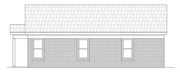 Ranch Rear Elevation of Plan 51452