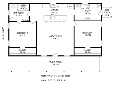 House Plan 51456 First Level Plan