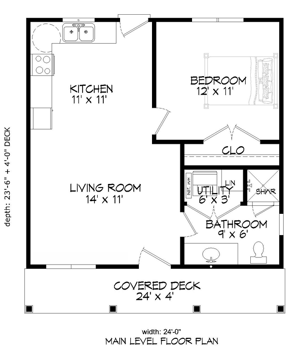 House Plan 51458 Level One