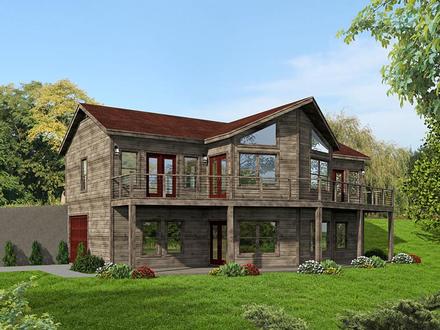 Contemporary Country Elevation of Plan 51459