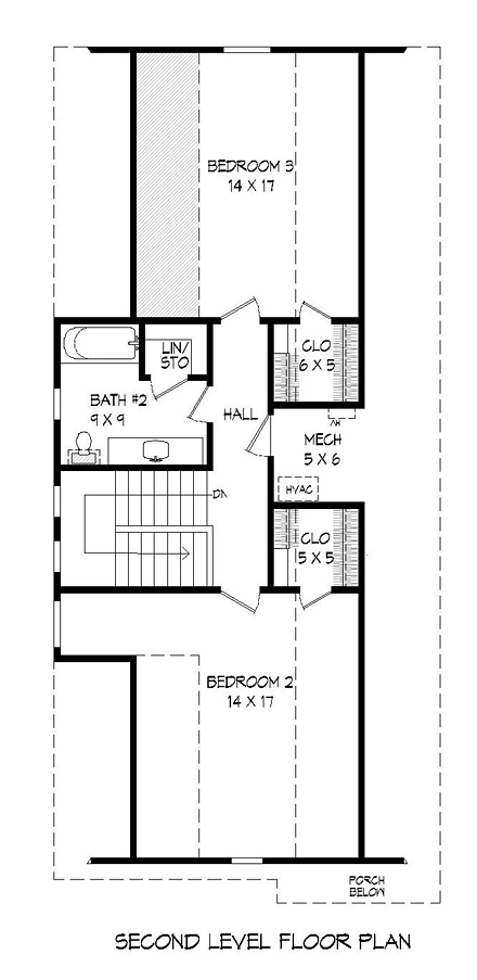 House Plan 51471 Second Level Plan