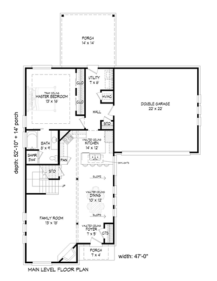 House Plan 51472 First Level Plan