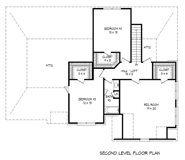 French Country Traditional Tudor Level Two of Plan 51478