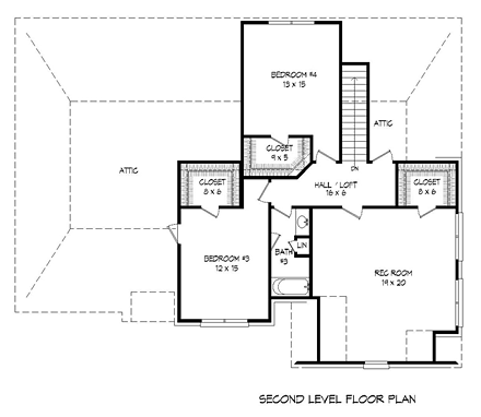 House Plan 51478 Second Level Plan