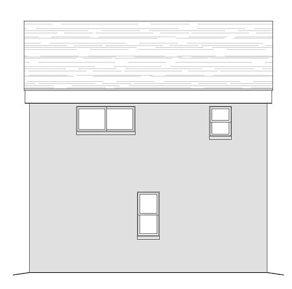 Contemporary, Modern Garage-Living Plan 51479 with 1 Beds, 1 Baths, 2 Car Garage Rear Elevation