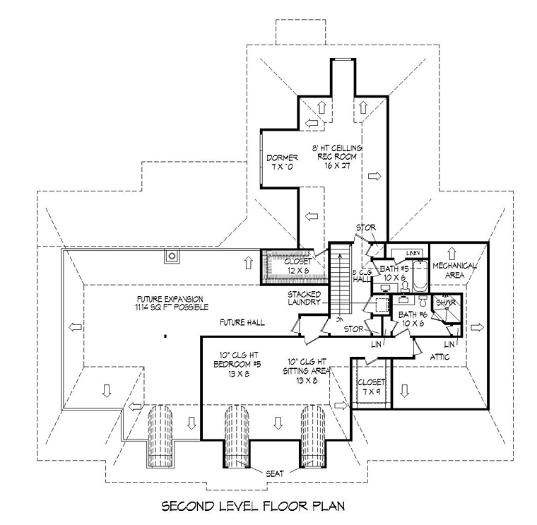 European French Country Southern Level Two of Plan 51481