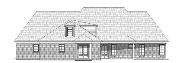 European French Country Southern Rear Elevation of Plan 51481