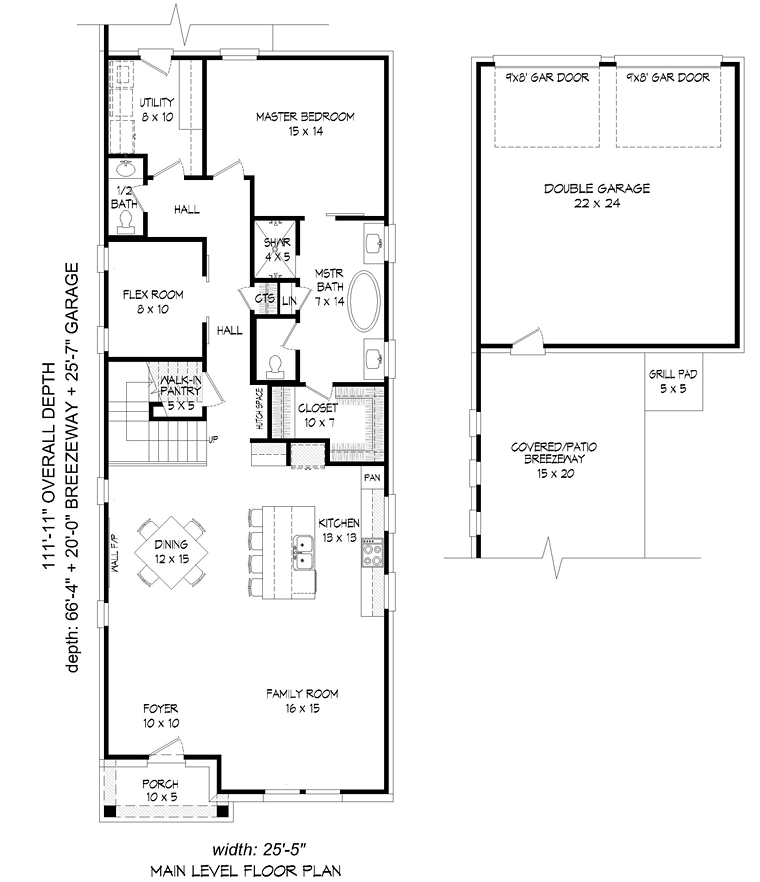 Cottage Craftsman Level One of Plan 51483