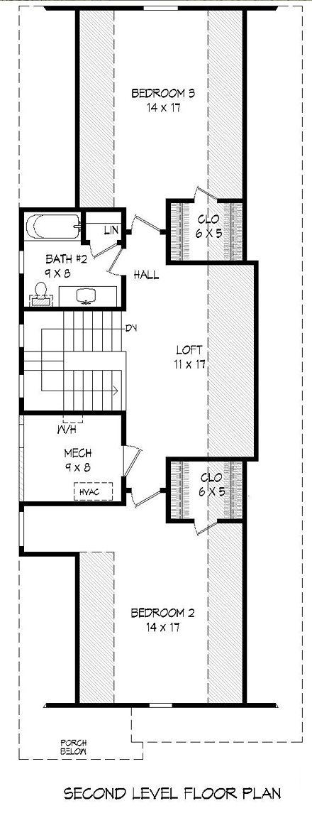 Cottage Craftsman Level Two of Plan 51483