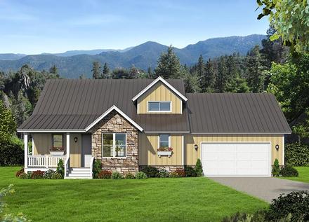 Country Ranch Southern Elevation of Plan 51486