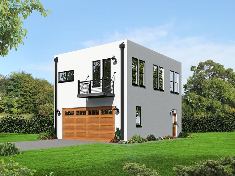 Modern Style 2 Car Garage Apartment Plan Number 51493 With 2 Bed 1 Bath