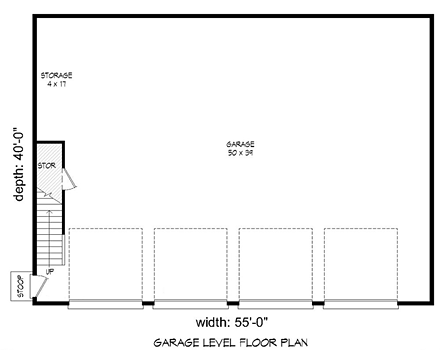 Garage Plan 51505 - 4 Car Garage First Level Plan