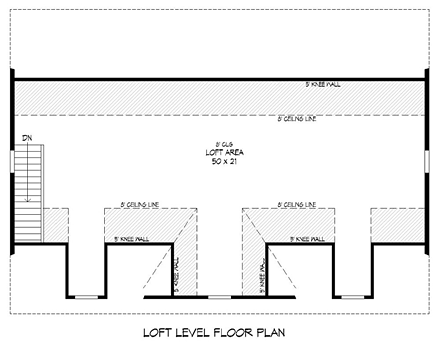 Garage Plan 51505 - 4 Car Garage Second Level Plan