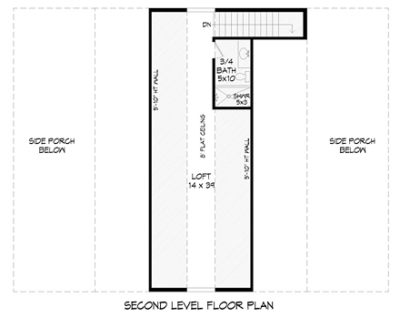 Garage Plan 51507 - 2 Car Garage Second Level Plan