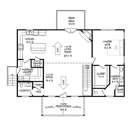 House Plan 51513 First Level Plan