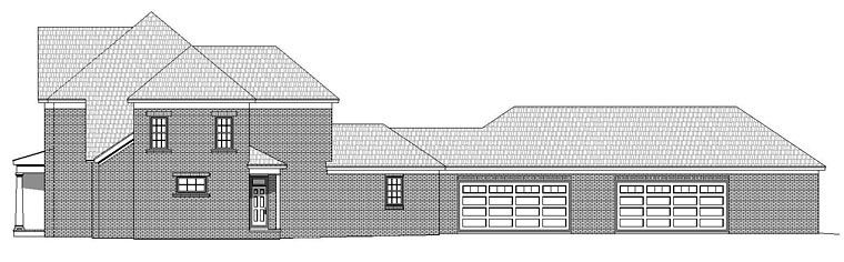 European, Traditional Plan with 5130 Sq. Ft., 4 Bedrooms, 4 Bathrooms, 4 Car Garage Picture 3