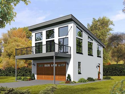 Contemporary Modern Elevation of Plan 51521