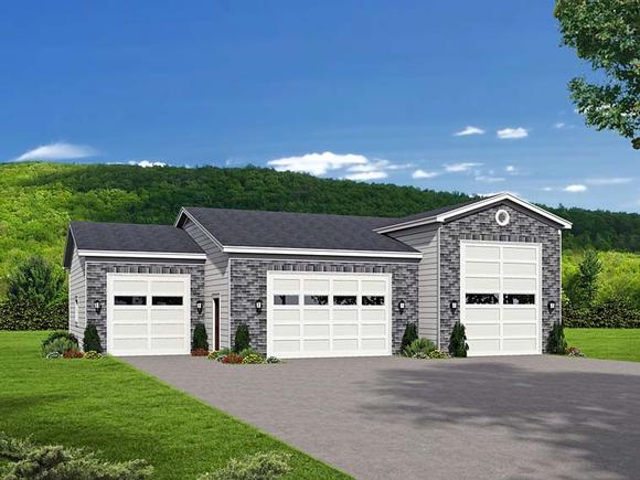 Garage Plan 51526 - 4 Car Garage Elevation