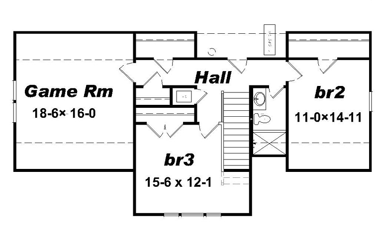 Cottage Country Craftsman Level Two of Plan 51527