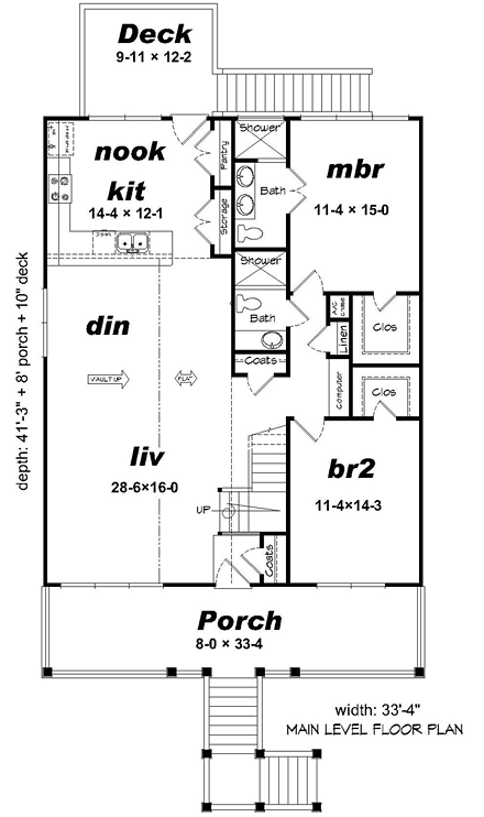 House Plan 51528 First Level Plan