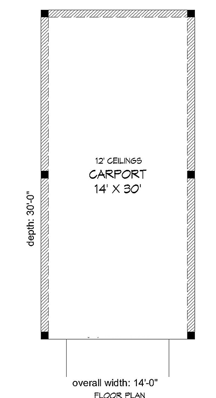 Garage Plan 51534 - 1 Car Garage First Level Plan