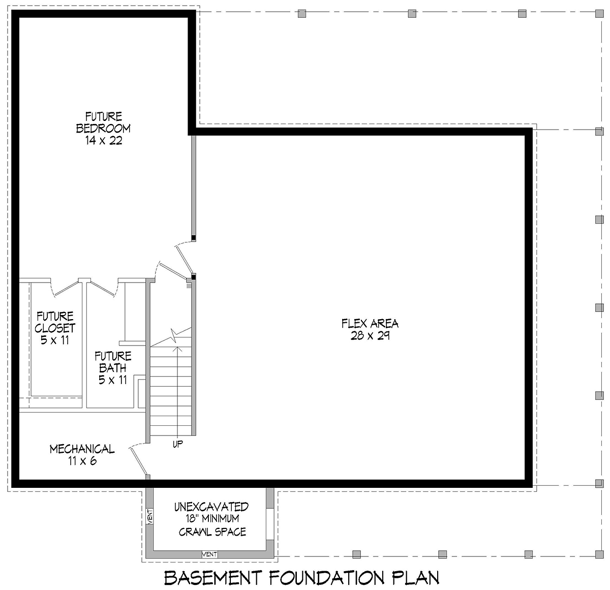 Cabin Country Southern Traditional Lower Level of Plan 51542