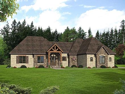 Country French Country Southern Elevation of Plan 51543