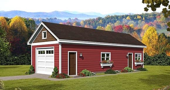 Garage Plan 51544 - 1 Car Garage Elevation