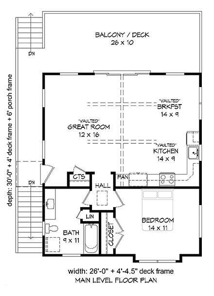 Garage-Living Plan 51545 Second Level Plan