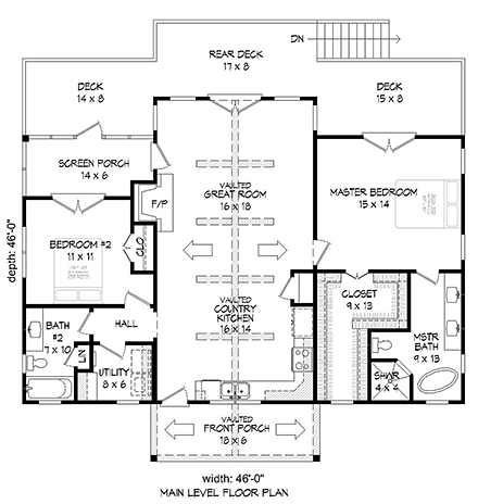House Plan 51547 First Level Plan