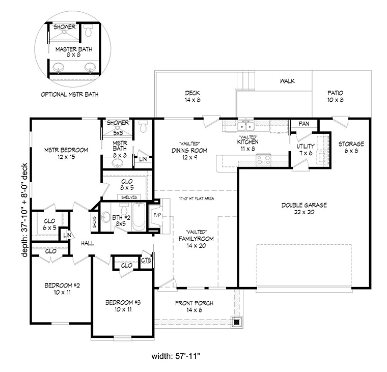 Cottage Country Craftsman Level One of Plan 51549